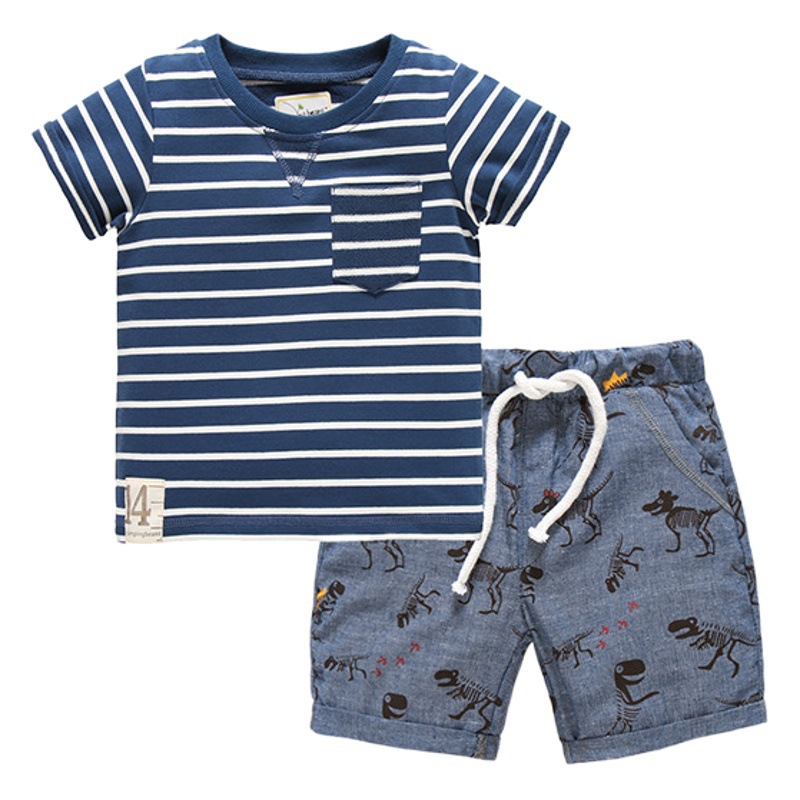 Ropa para niños Malwee, novedad de verano, traje de manga corta para niños pequeños y medianos, pantalones cortos de manga corta, conjunto de dos piezas, traje para niños