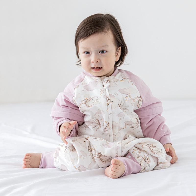 Baby Sleeping Bag Autumn and Winter Mulberry Silk Baby Kidsren's Anti-Jump Sleeping Bag Baby Split-Leg Sleeping Bag Kidsren's One-Piece Pajamas