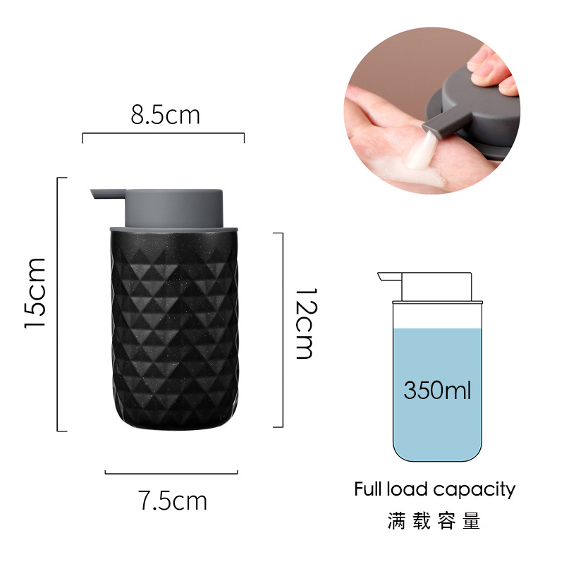 Botella de jabón de desinfectante de manos de cerámica nórdica ins viento prensado envasado baño baño gel de baño Amazon temu