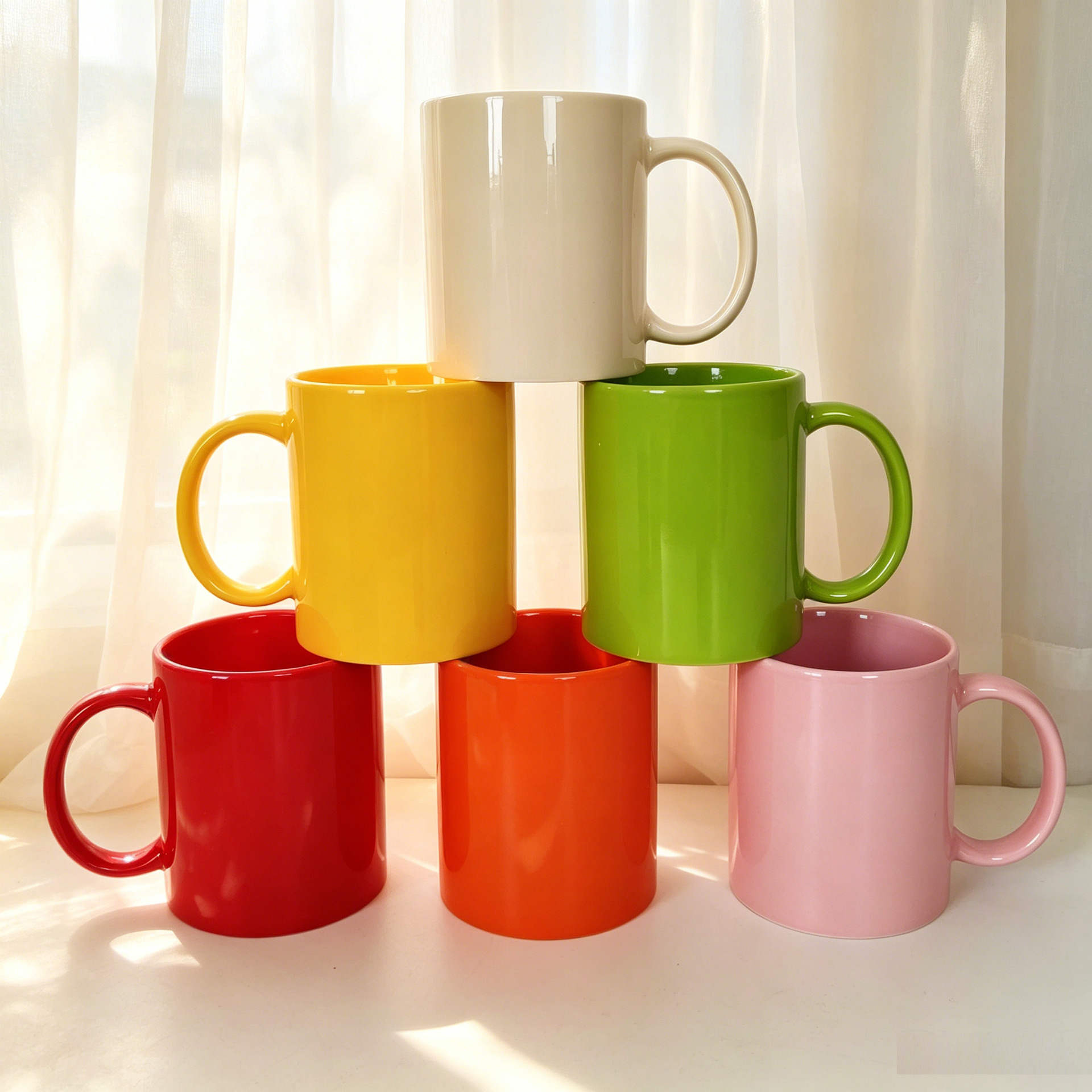 Color glaze ceramic mug custom logo ceramic water cup print pattern…