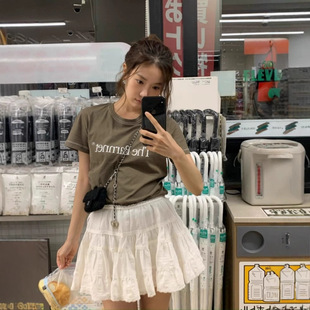 Now H Korean Letter Printed T-Shirt 2025 Summer Women's Loose Casual Round Neck Short-Sleeved Top the Barnn*T