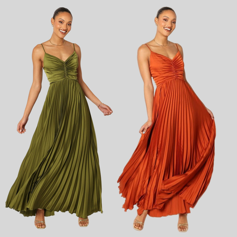 New European and American cross-border summer elegant and stylish strapless backless long pleated evening dress with a light luxury and high-end feel for everyday wear New European and American cross-border summer elegant and stylish strapless backless long pleated evening dress with a light luxury and high-end feel for everyday wear