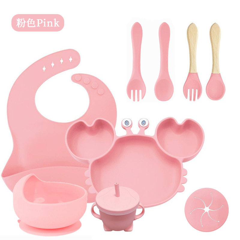 핑크색 게 식기 9종 세트