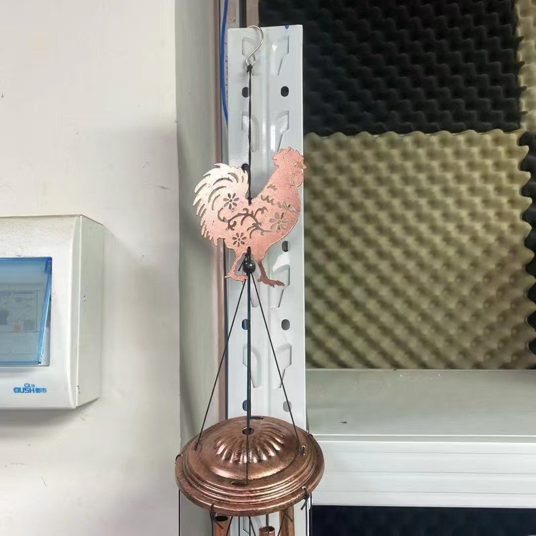 Vintage Metal Rooster Wind Chime For Garden And Outdoor Decor_voghion.com