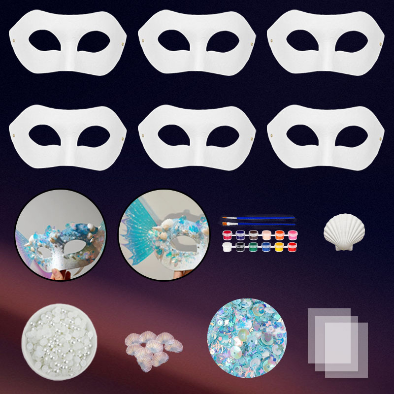 Pulpa Fox máscara transfronteriza DIY máscara de pintura infantil dibujos animados máscara de embrión blanco máscara media cara