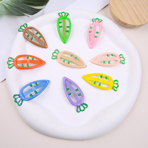Children's candy-colored carrot baby cute hairpin dripping oil hairpin bb clip side bangs broken hairpin student hair accessories