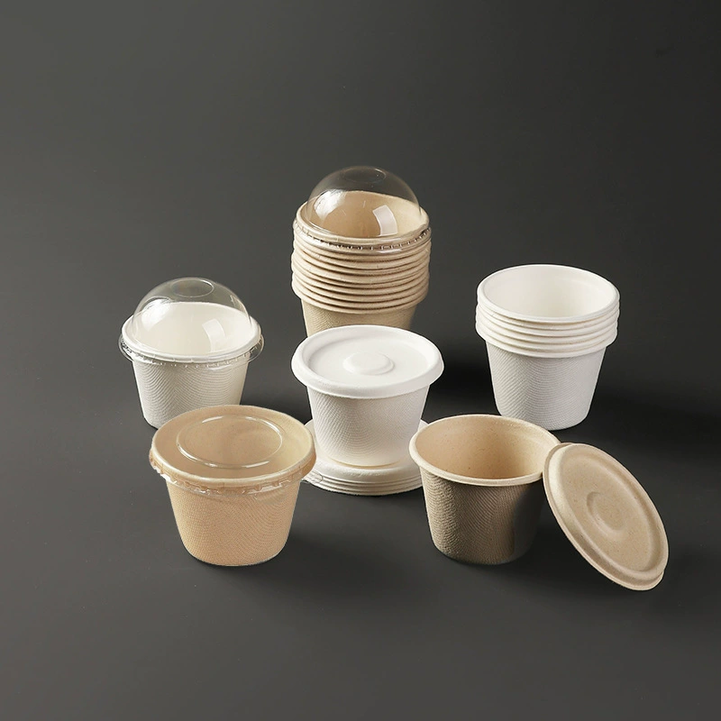 Disposable ecological pack for ice cream, treasure chest, box, set