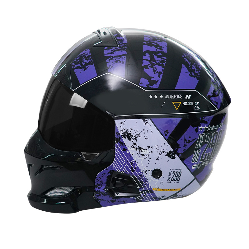 Certificación 3C casco de motocicleta retro casco completo locomotora eléctrica hombre y mujer invierno cuatro estaciones casco escorpión combinación de medio casco