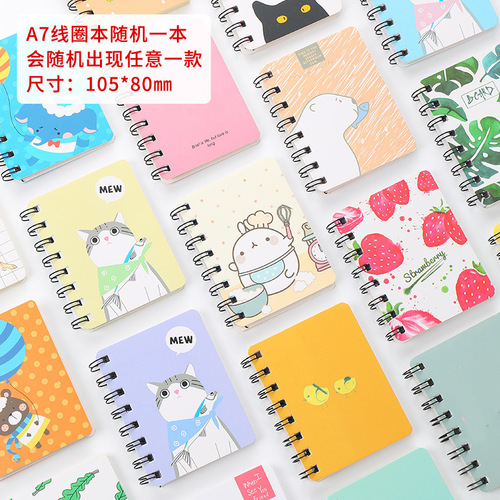 Small coil book Cartoon notebook child coil book cute super cute notebook primary school students A7 hand account notebook