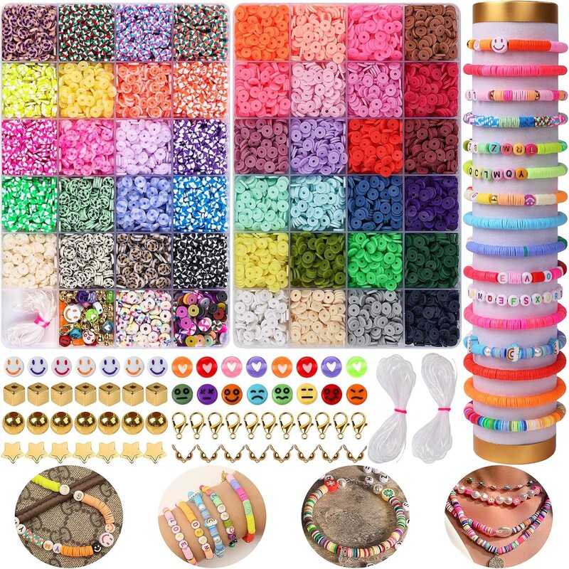 Europe and the United States cross-border explosions 6mm soft clay slices DIY handmade beaded bracelet jewelry accessories suit
