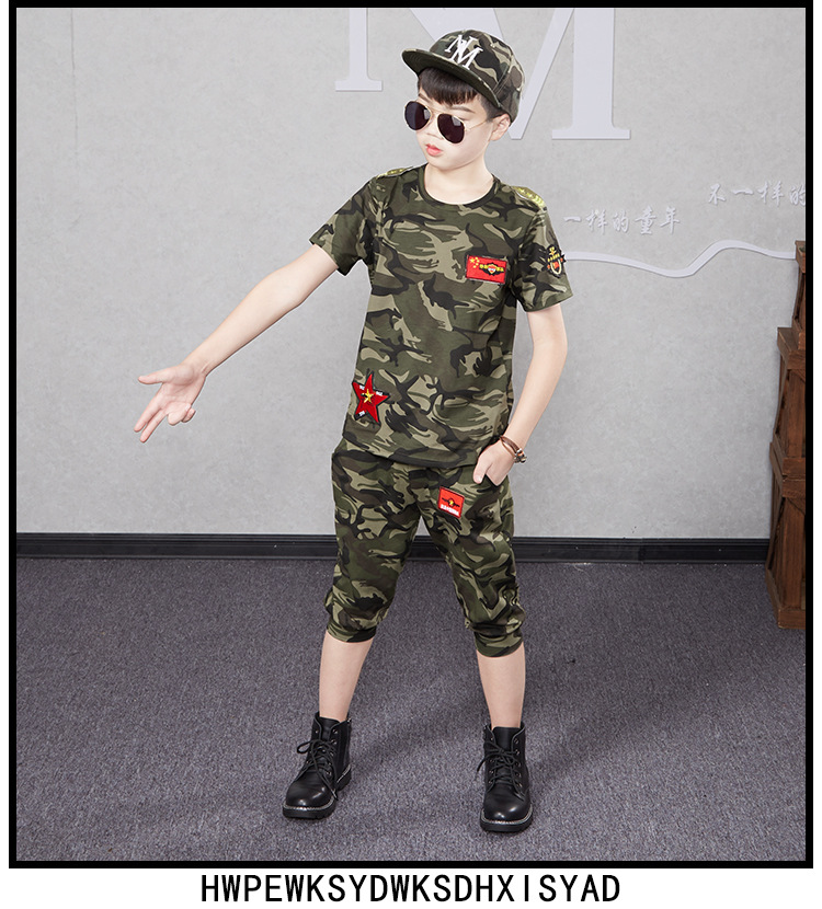 Set di abbigliamento mimetico per il campo estivo per bambini delle forze armate 2023 Nuovi ragazzi e bambini Addestramento speciale militare_voghion.com