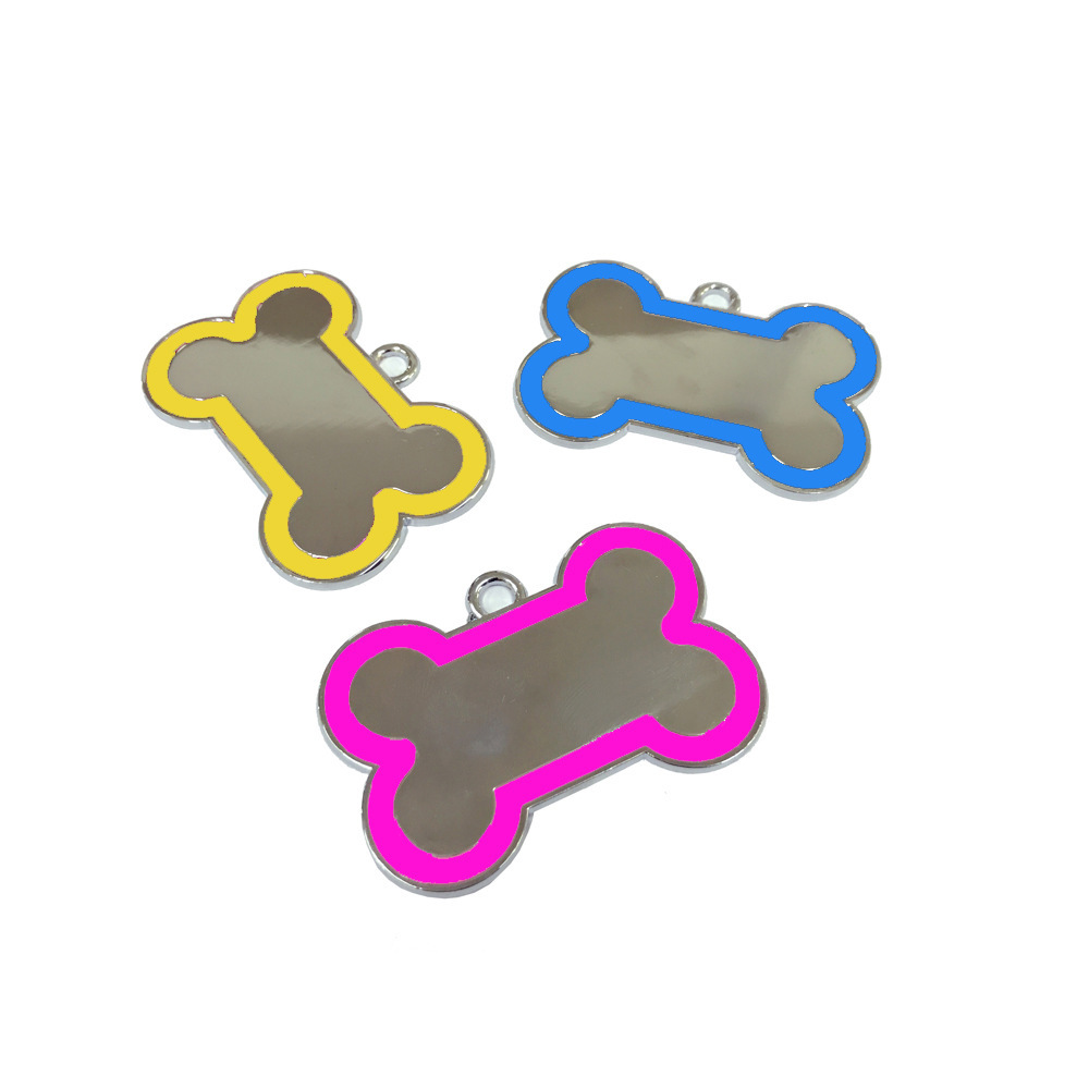 Venta caliente perro de hueso de perro Etiqueta de aleación de zinc PET COLLAR COLGANTE accesorios láser logo regalos promocionales