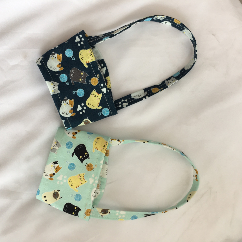 热转印卡通图案奶茶杯套手摇摇杯帆布袋子可定制logo