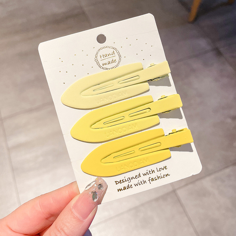 Ciervo blanco mismo estilo de horquilla sin costuras lado femenino frente flequillos clip lateral pequeño clip de maquillaje horquilla de pico de pato clip tocado