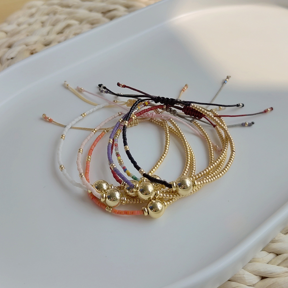 Fashion Geometric Glass Copper Bracelets In Bulk display picture 2