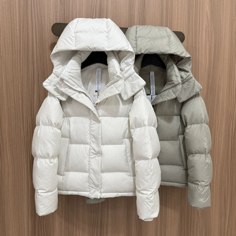 Lu Brand Same Style Petite 2026 Winter Five-Compartment down Jacket for Women, Fluffy down Puff Thickened Warm Coat