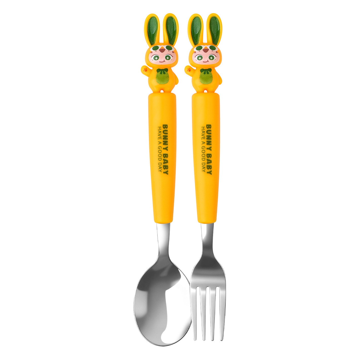 Animal encantador portátil para llevar estudiantes cucharas de comidas dormitorios escolares cucharas de cubierta de cubierta set