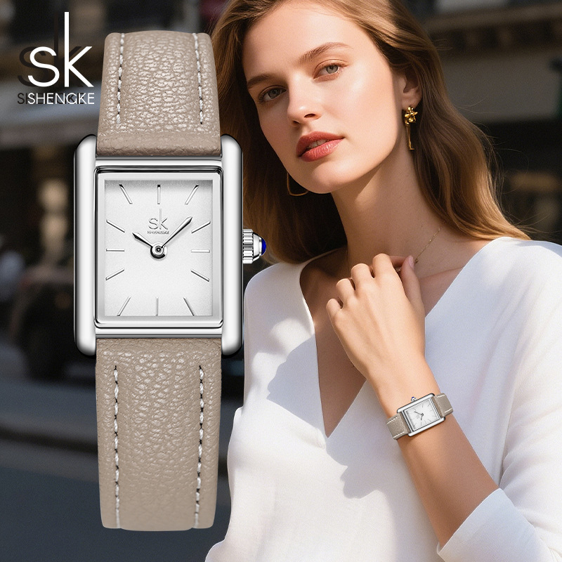 Sk Watch Women's Square High-End Watch Waterproof Simple Student Fashion Elegant Belt Women's Watch 0214