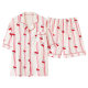 [antibacterial cotton] 2025 summer new pajamas women's cotton short sleeve pink cherry pull frame cotton home clothing suit