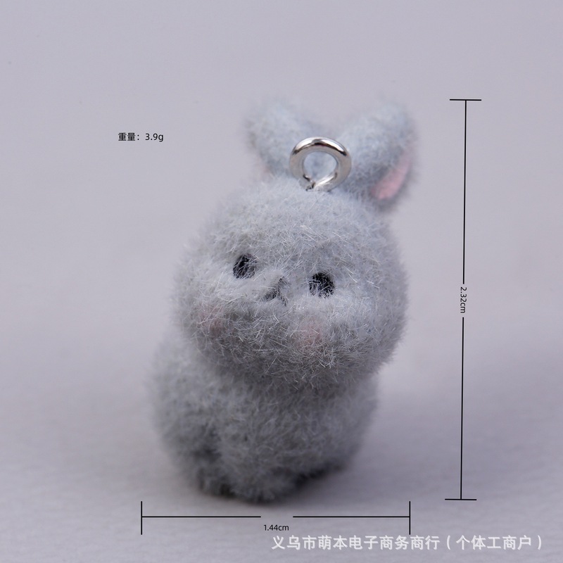 クロスボーダー植毛ペンダントかわいいウサギ DIY 手作りキーホルダーバッグペンダントジュエリー材料バッチ|undefined