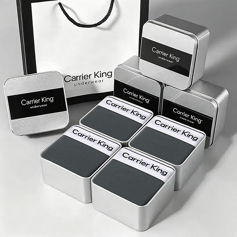 Carrier King Men's Underwear Modal Antibacterial Crotch Breathable Boxer Briefs High-End Gift Box Packaging for Dropshipping