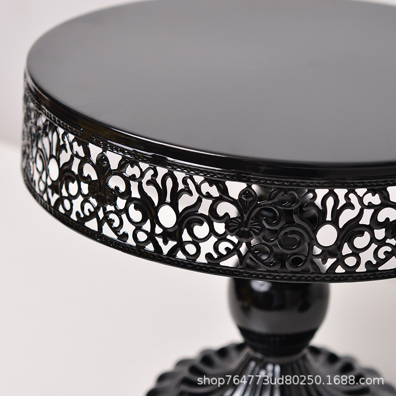 Decoración de Mesa de la boda de estilo europeo apoyos Pastel redondo Placa de hierro de alta pierna estante de la torta plato de fruta bandeja de postre image 3