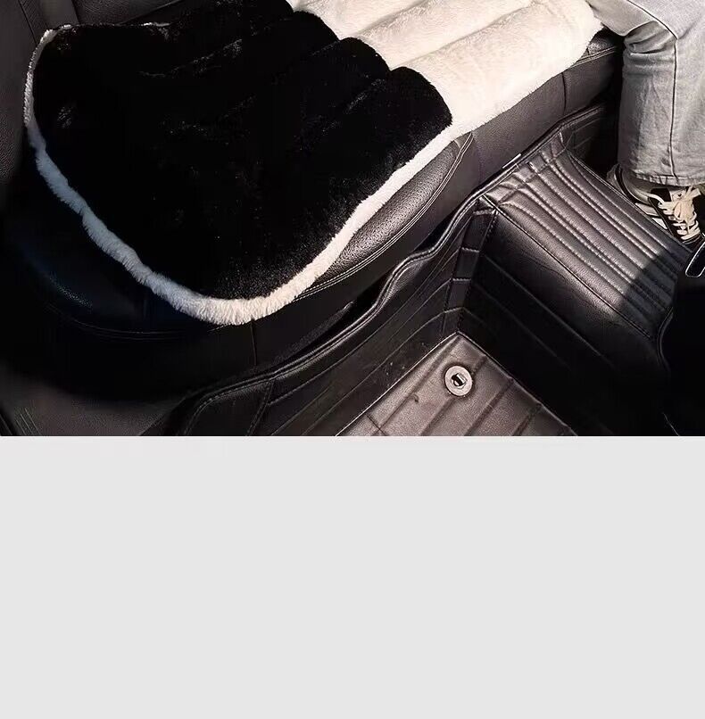 Cuscino per sedile integrato con supporto lombare universale per auto, per tutte le stagioni, in peluche invernale, pezzo unico_voghion.com