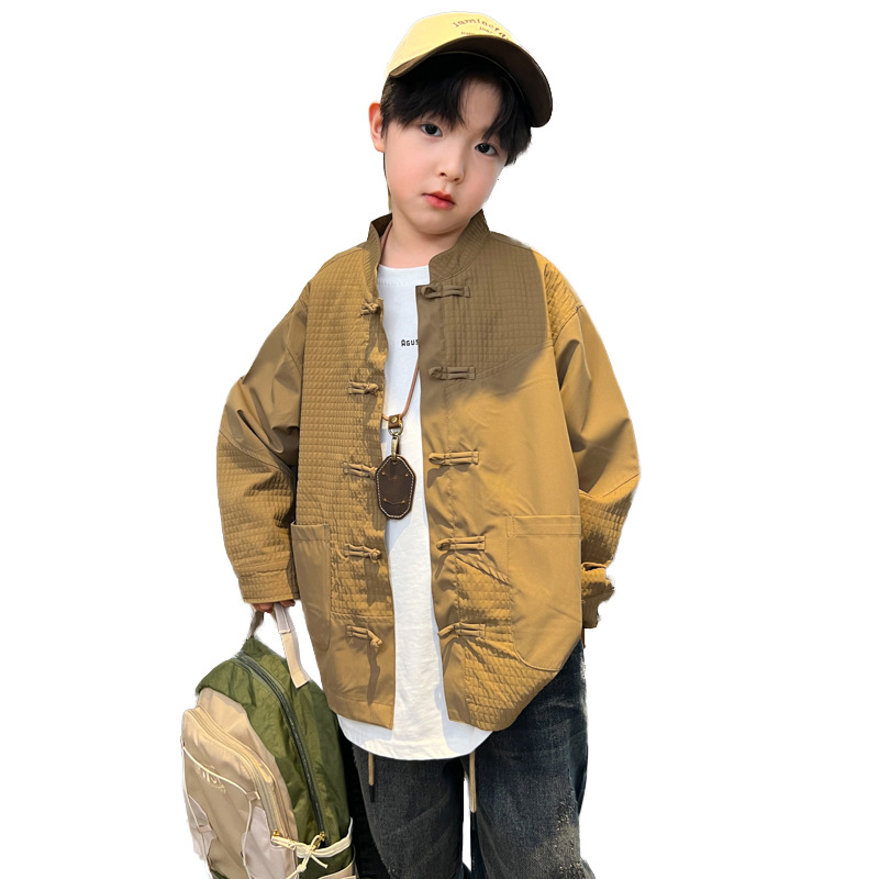 Chaqueta de patchwork china para niños para la primavera de 2024, nuevo estilo, top, Hanfu de otoño para niños grandes, fresco y moderno_voghion.com