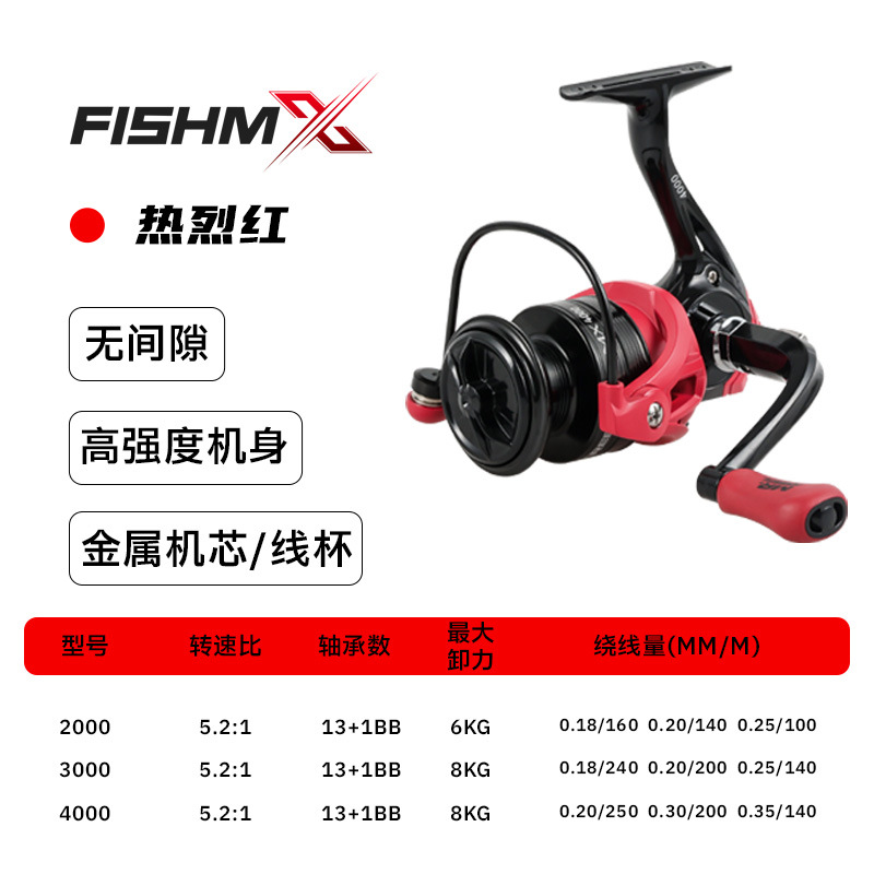 Yongshun serie MX sin hueco línea de pesca rueda de metal rueda de hilado rodada de pesca mar rodada rodada mayorista