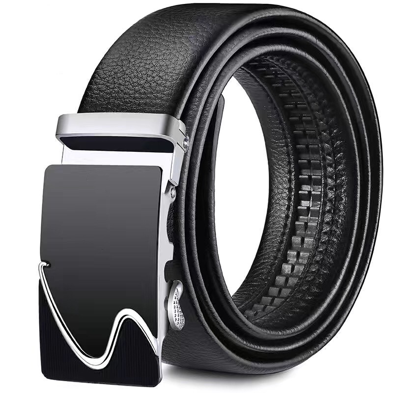 cinturón de hombre cinturón de abrazadera automática de cuero anti-desgaste estilo clásico letras versátiles tendencia ocio simple transfronterizo
