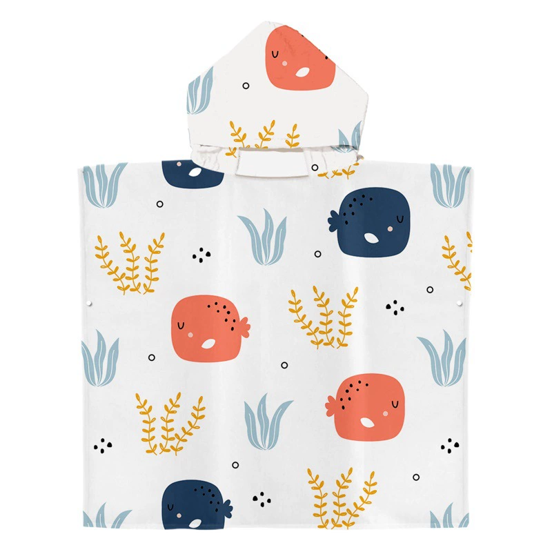 Небольшое животное с капюшоном носить банное полотенце серфинг плащ побережье изменение халат печать полотенце с капюшоном одна часть минимальный заказ