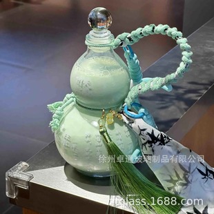 Wholesale In-Stock 500ml Glass Gourd-Shaped Bottles for Milk Tea, Infused Liquor, Empty Bottles for Red Wine, Homemade Brewing, and Beverage Packaging