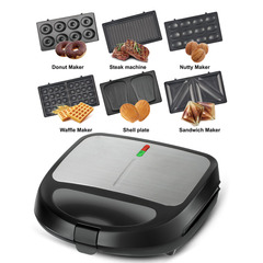 6in1多機能朝食メーカー、サンドイッチメーカー、ワッフルメーカー、多機能電気グリル、850W、キッチンDIY家電