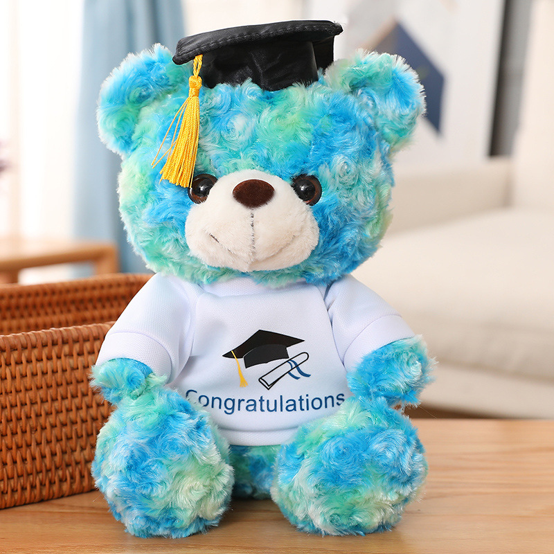 Doctor sombrero oso muñeca doctor oso de peluche de juguete graduación oso muñeca graduación temporada regalo logo