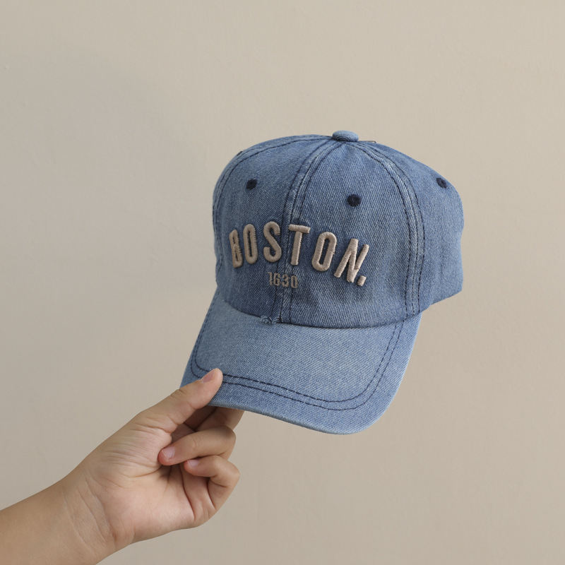 Sombreros infantiles otoño-invierno niñas sombrero de lengua de pato 2024 nuevo otoño para mujeres bebés vaqueros sombrero de béisbol para niños calles fritas