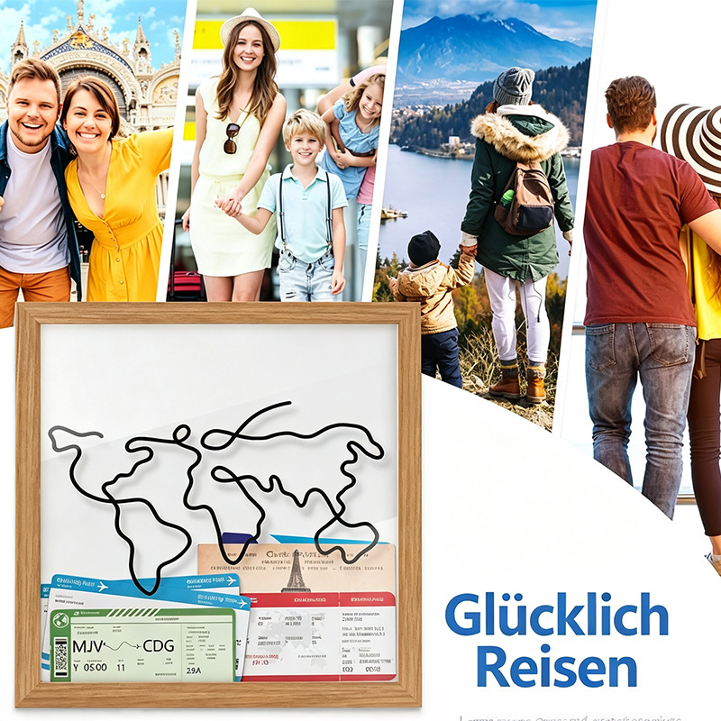 Amazon wooden photo frame, ticket storage basket, postcard and travel map storage box, concert ticket money-saving box Amazon wooden photo frame, ticket storage basket, postcard and travel map storage box, concert ticket money-saving box