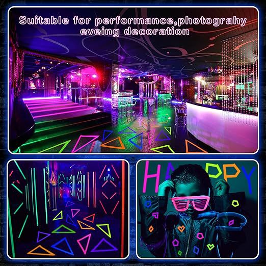 Cintas de tela UV fluorescente película escenario magia props luz nocturna fácil de identificar color alta viscosidad