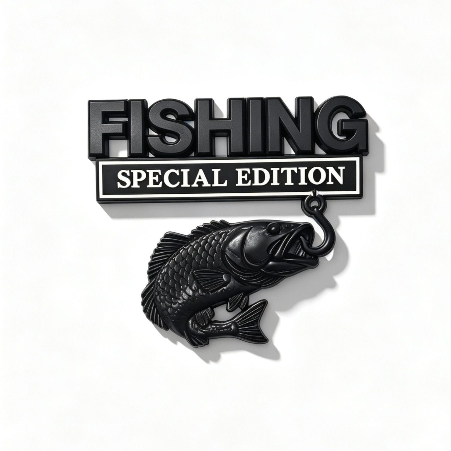 Car Logo, Automotive Emblem, Fishing Fishing Fender Emblem, Metal Edition Body Sticker, Rear Car Emblem, Fishing Car Decal