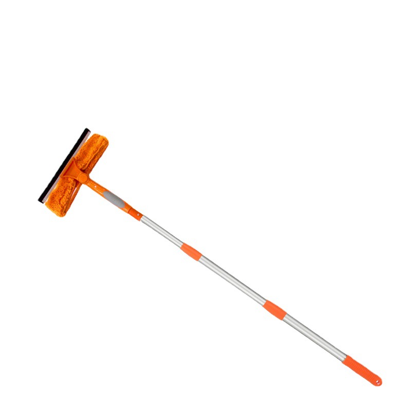 De gran altura del hogar de doble cara de vidrio limpiaparabrisas alargado giratorio varilla telescópica raspado limpiador de vidrio herramientas al por mayor