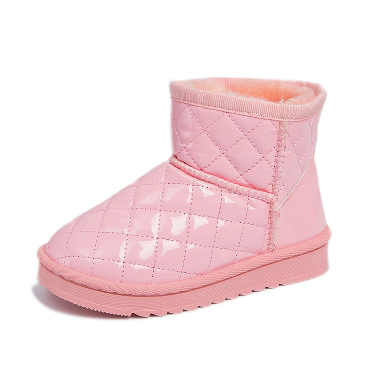 Botas de nieve para niños 2022 zapatos de algodón para niños nuevos de invierno botas cortas forradas de vellón para bebés botas de algodón engrosadas cálidas para niñas