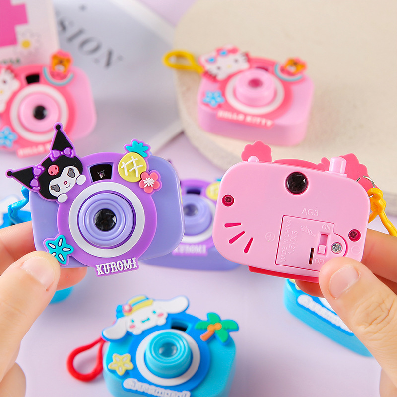 Cartoon Luminous Projection Camera Slide Cartoon Style Mini Cute Simulation Camera Bag Pendant Keychain