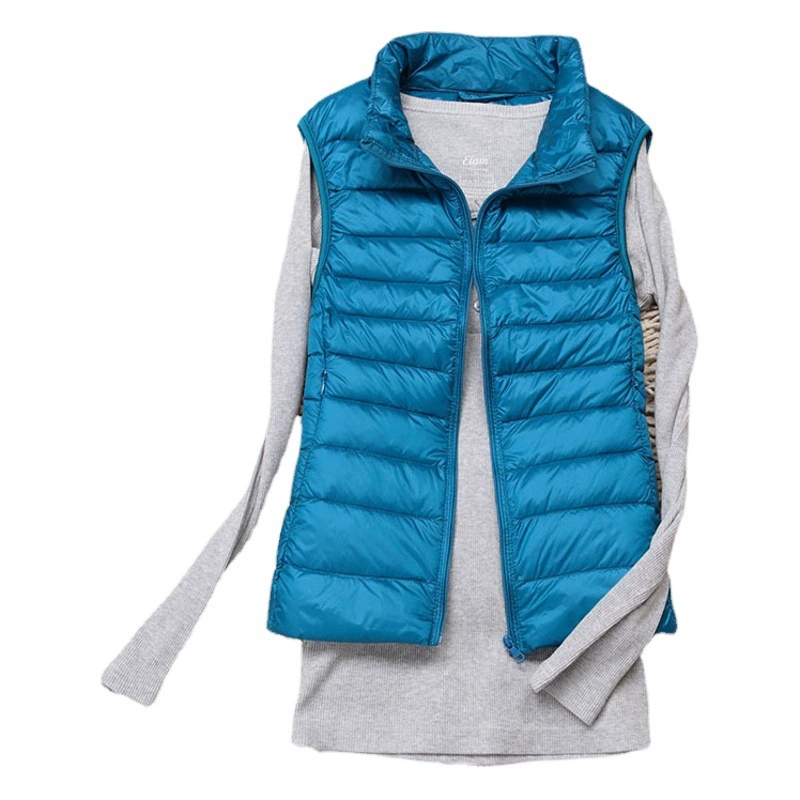 2023 Весна Осень Зима Пуховик Женский Легкий Белый Жилет На Утином Пуху Короткий Жилет Без Рукавов Узкий Приталенный Корейский Стиль Модный