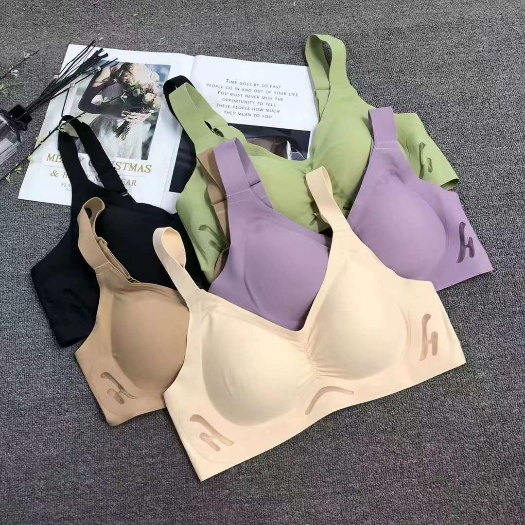 Nueva taza de látex sin marcas de alta calidad, chaleco de dama sin anillo de acero, bra de yoga, ropa interior deportiva, mujer al por mayor