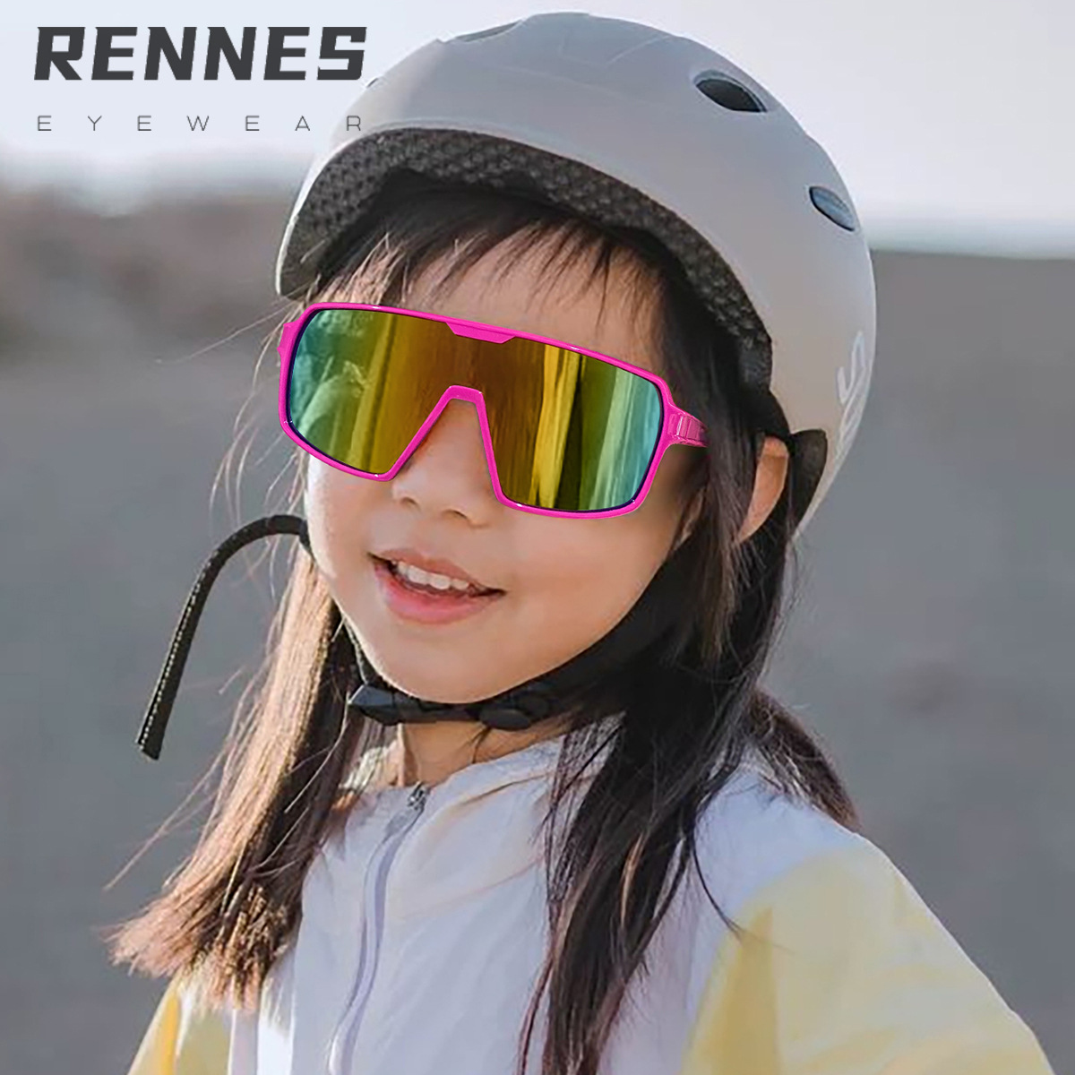 Nuevas gafas de ciclismo al aire libre para niños y niñas transfronterizas, gafas de protección solar a prueba de viento, gafas de sol de escalada de moda