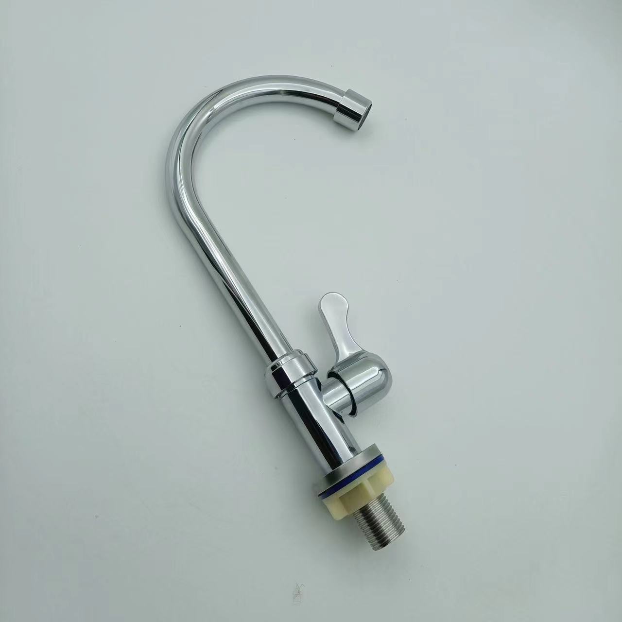 Round and vertical plastic faucet, sink faucet, single cold water 4-minute sink faucet, plastic steel large bend single hole faucet full figure