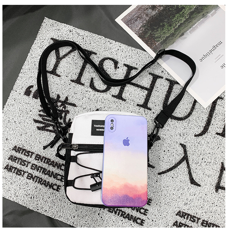 67g Weight Zipper Closure Type Single Shoulder Strap Strap Type Crossbody Bag Bags Type Nylon Material Letter Pattern Streetwear Style Square Shape Khaki, Light Grey, White, Black Color Small Size Small Nylon Letter Streetwear Square Zipper Crossbody Bag 31