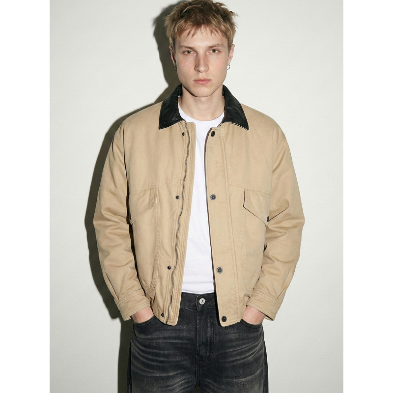 Yishengyi Barn Style Carhartt 80 White Duck down Jacket Autumn Winter Workwear Turn-Down Collar American Retro Warm Men's Jacket