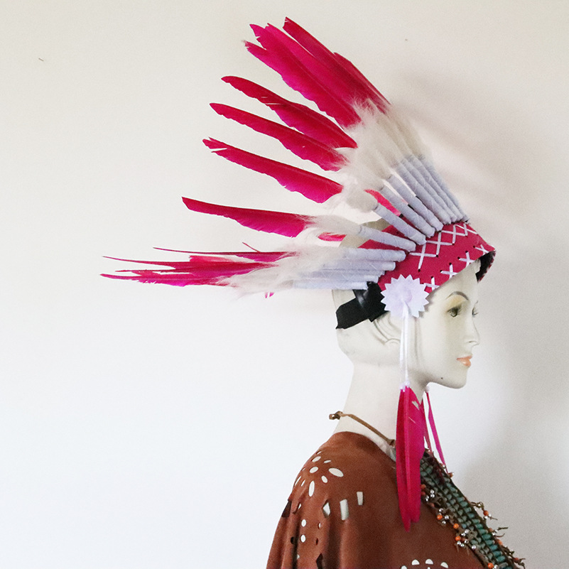 Tocado indio diadema tocado de plumas salvaje jefe accesorios para el cabello desgaste de la cabeza rendimiento etapa fotografía accesorios de pasarela