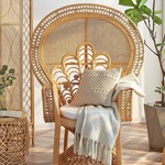 东南亚ins复古藤椅天然真藤单人休闲椅民宿样板间婚纱照拍摄道具