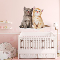 廠家直銷自粘3D仿真貓咪牆貼畫客廳臥室兒童房幼兒園裝飾貼畫K-S3